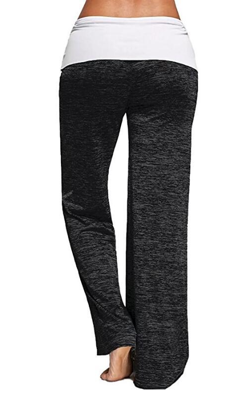 SZ60026-4 Женские свободные леггинсы для йоги с широкими штанинами Foldover Heather